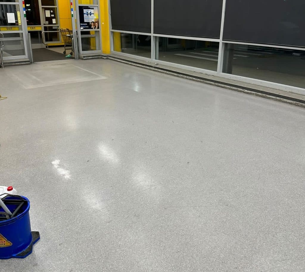 Before Vinyl Floor Polishing